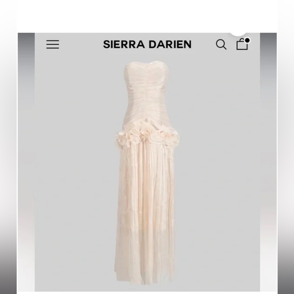 Sierra Darien Ivory Strapless Ruffle Dress